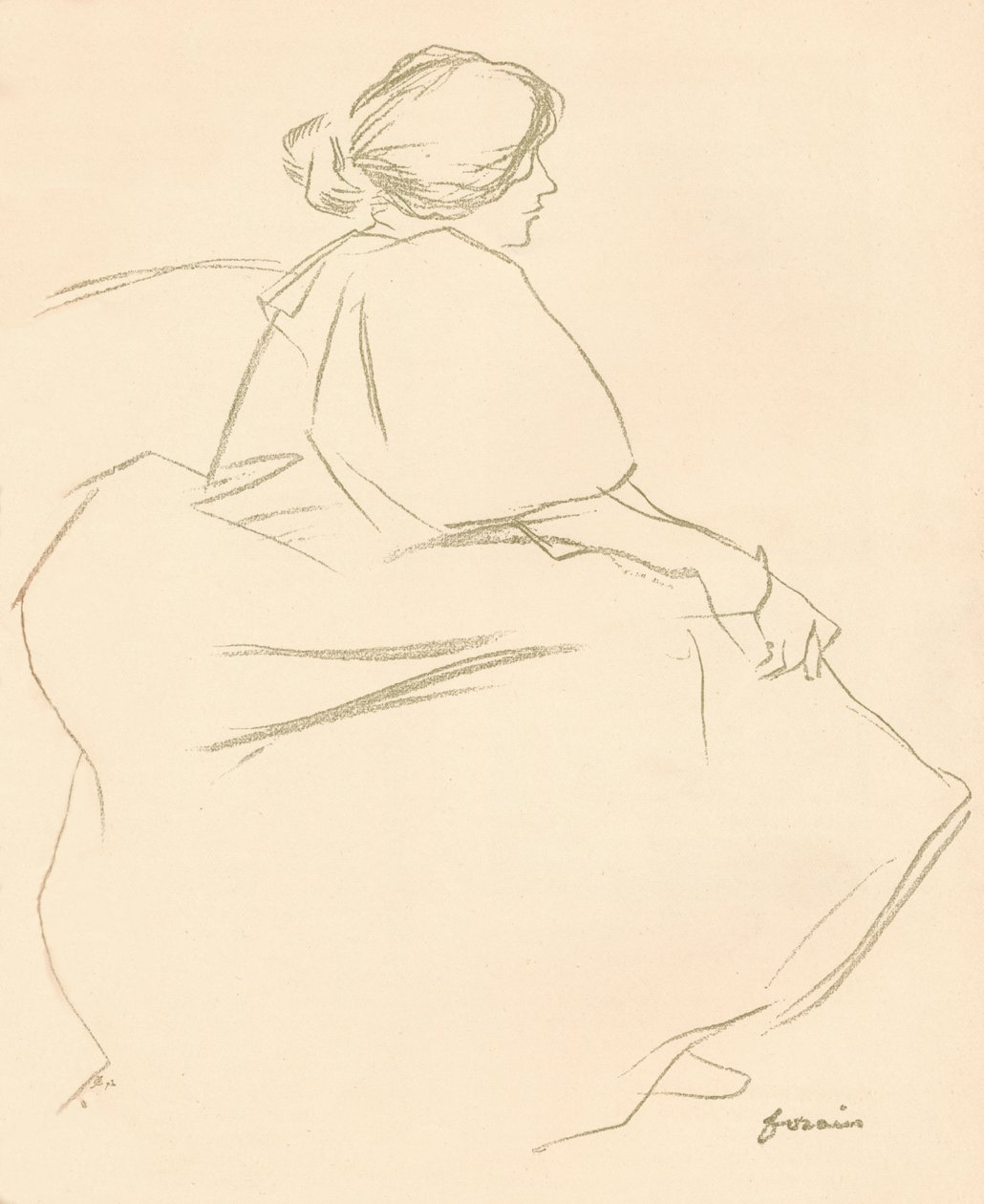 Een studie in krijt, ca. 1872-1898, 1898 door Jean Louis Forain