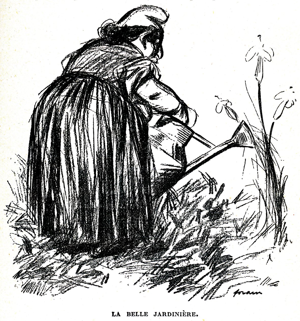 Antisemitische tekening gepubliceerd voor 1900 in de krant "Psst...!" door Jean Louis Forain