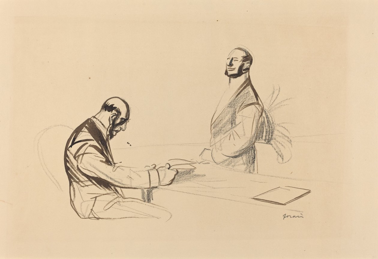Op de Conferentie, ca. 1919 door Jean Louis Forain