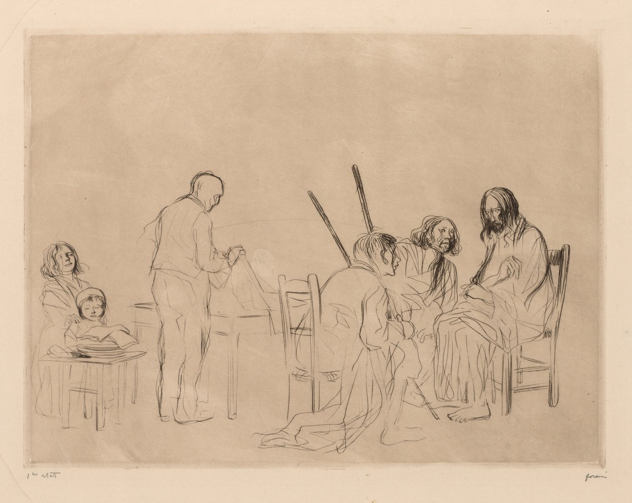 Voor het Avondmaal in Emmaus door Jean Louis Forain
