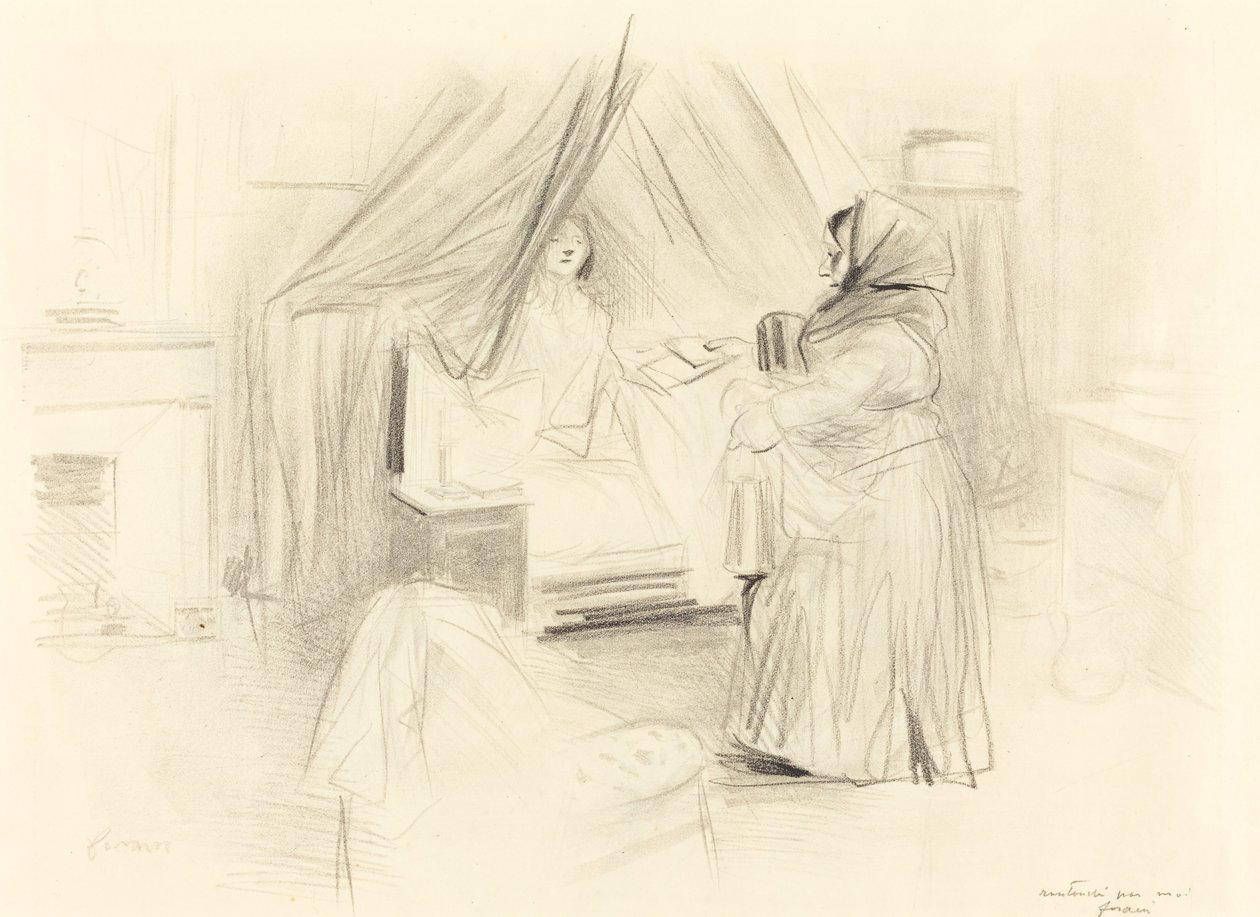Ontbijt (horizontale plaat) door Jean-Louis Forain