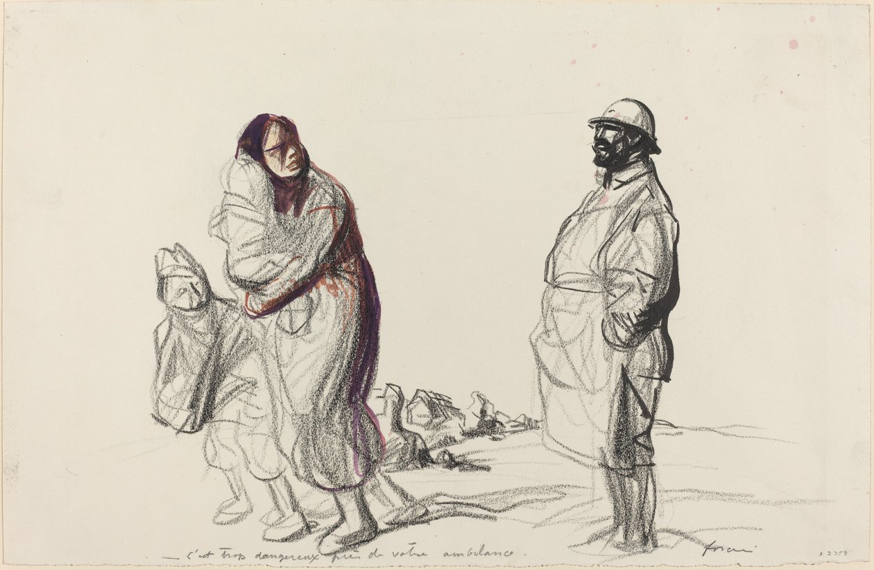 Het is te gevaarlijk bij uw ambulance door Jean Louis Forain