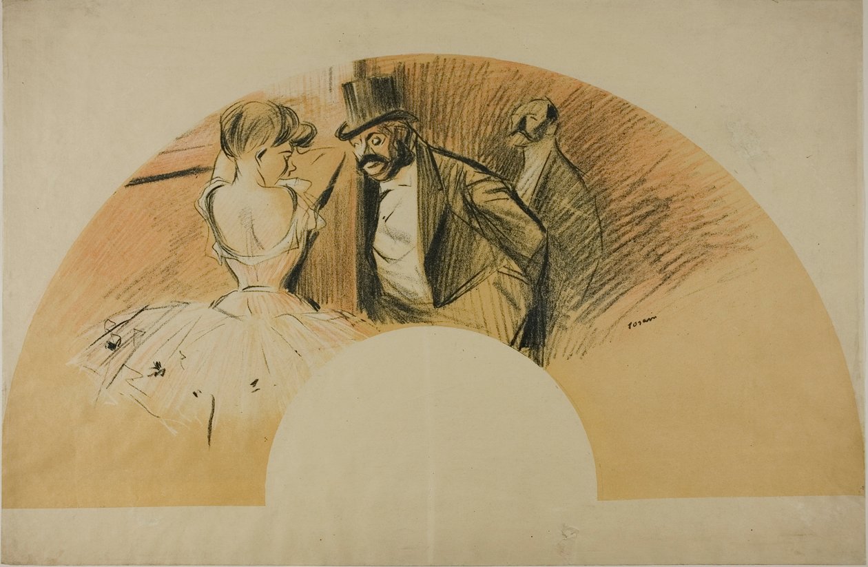 Waaier voor het Gavarni Bal door Jean Louis Forain