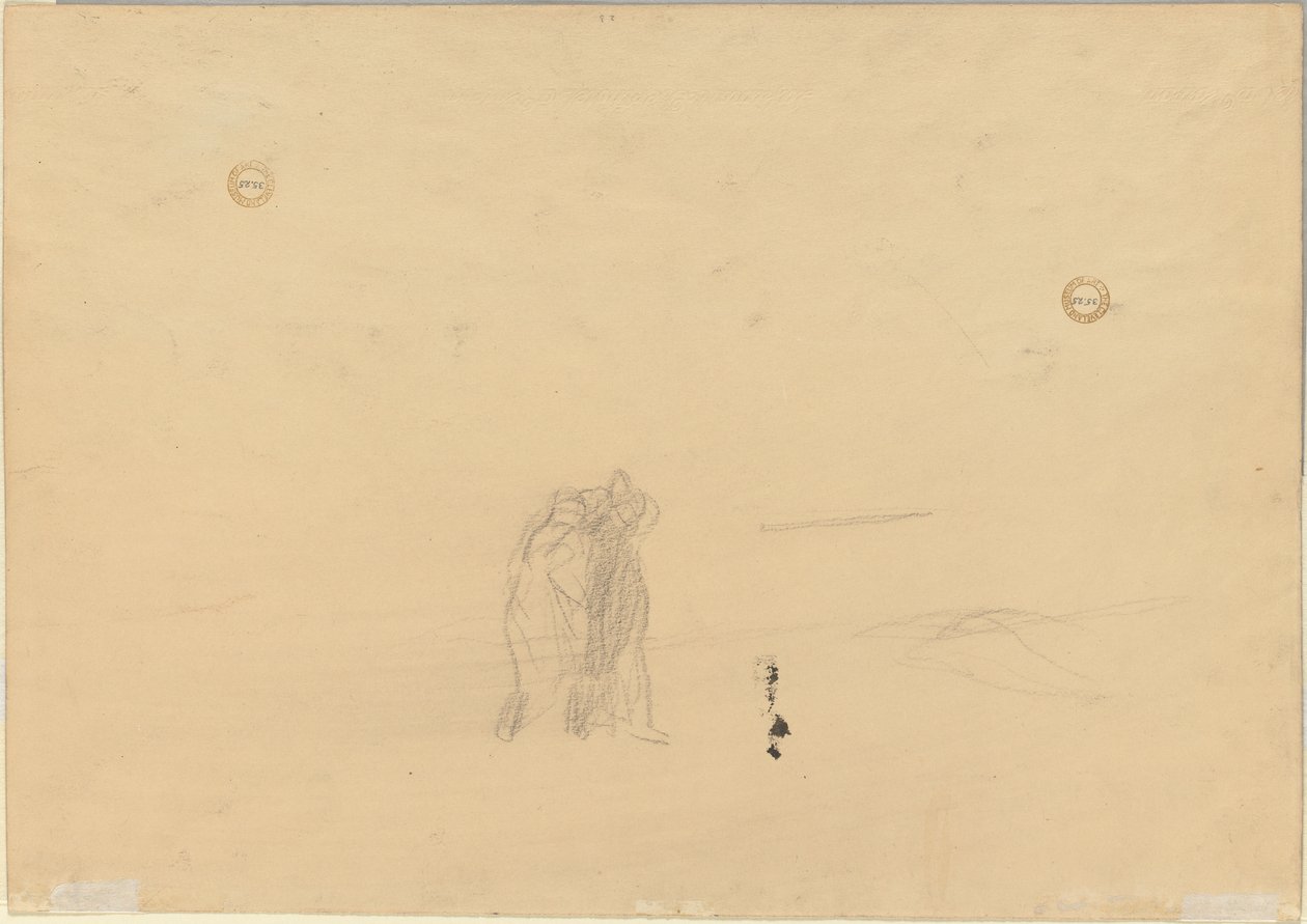 Figuren in een landschap (verso) door Jean Louis Forain