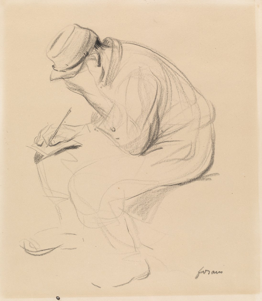 Le Poilu (Franse soldaat schrijft naar huis) door Jean Louis Forain