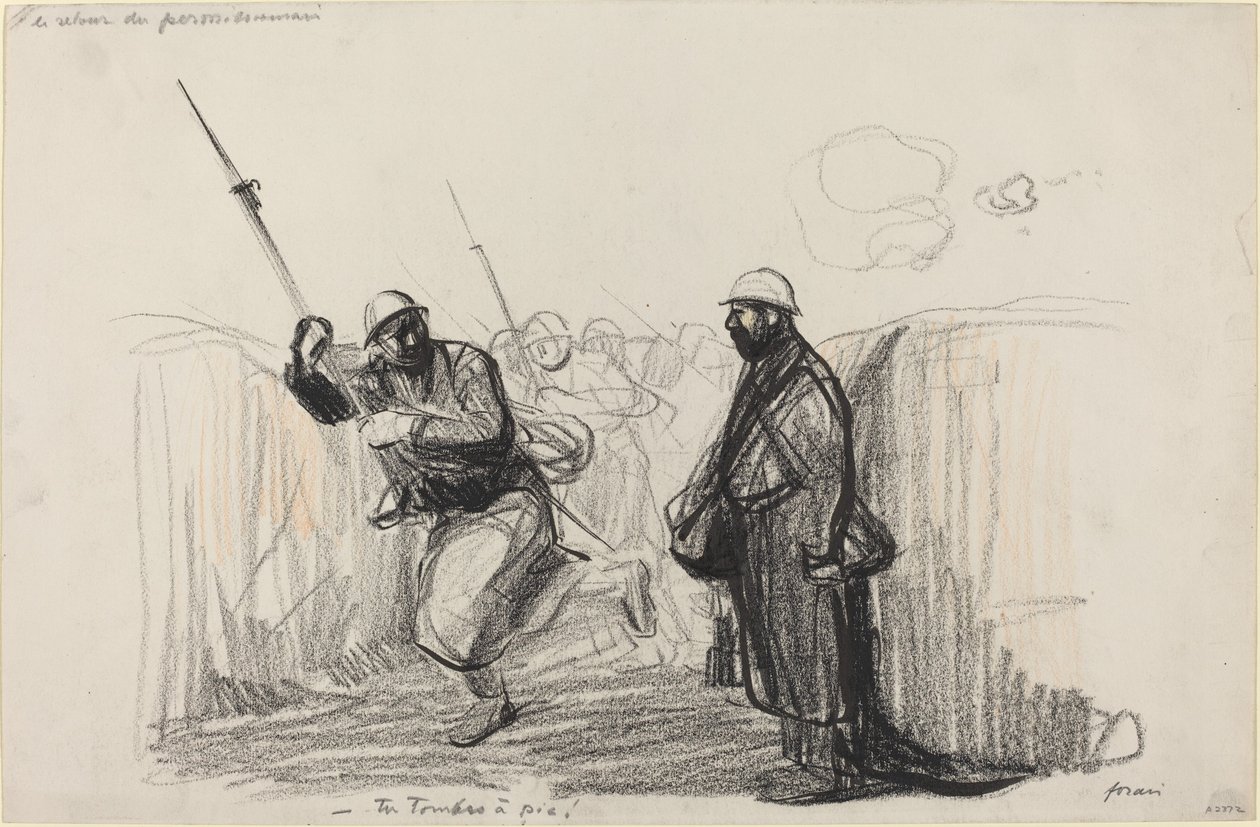 De Terugkeer van de Verlofganger. -Je Valt om! door Jean Louis Forain