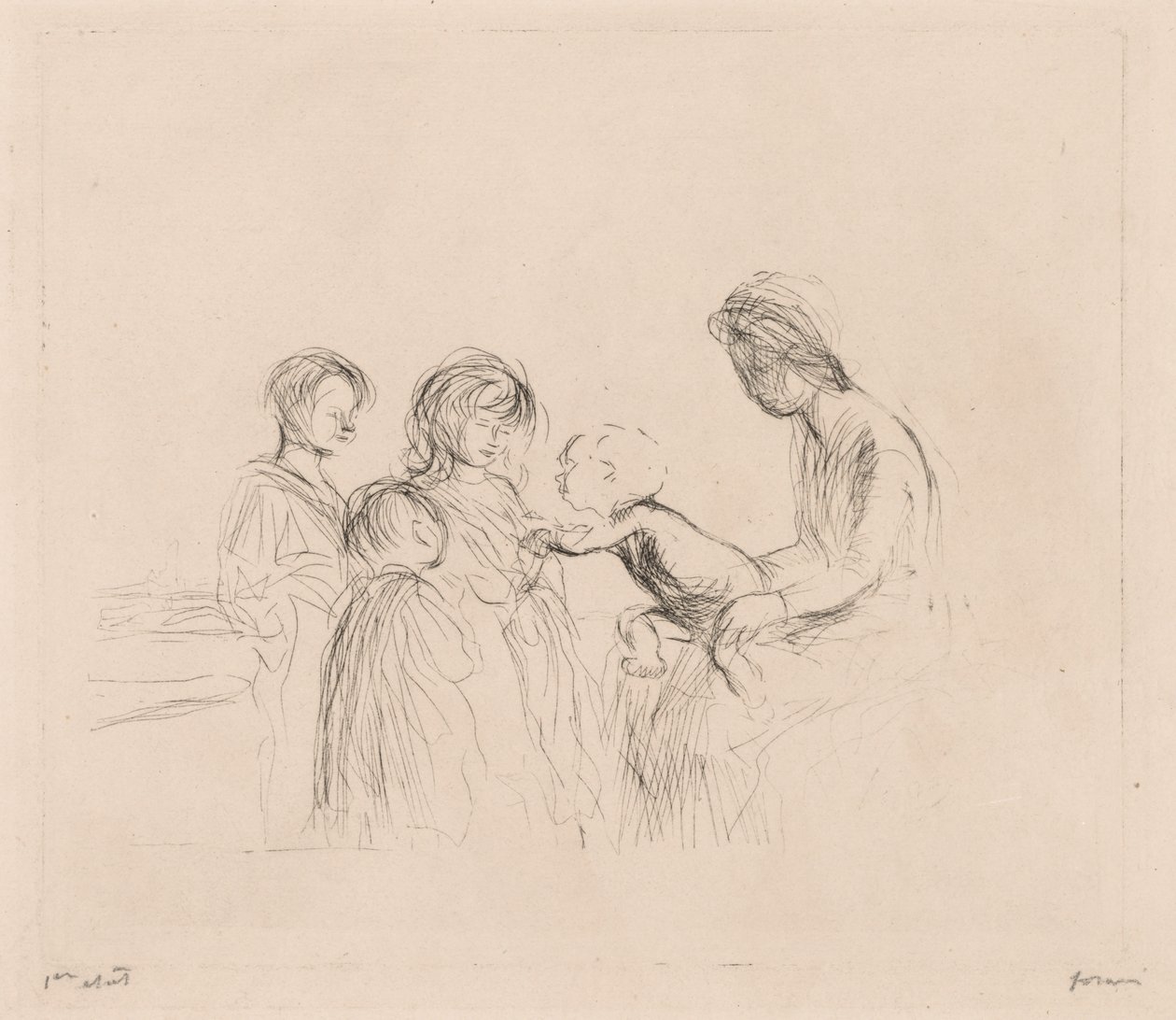 Madonna en kinderen door Jean Louis Forain