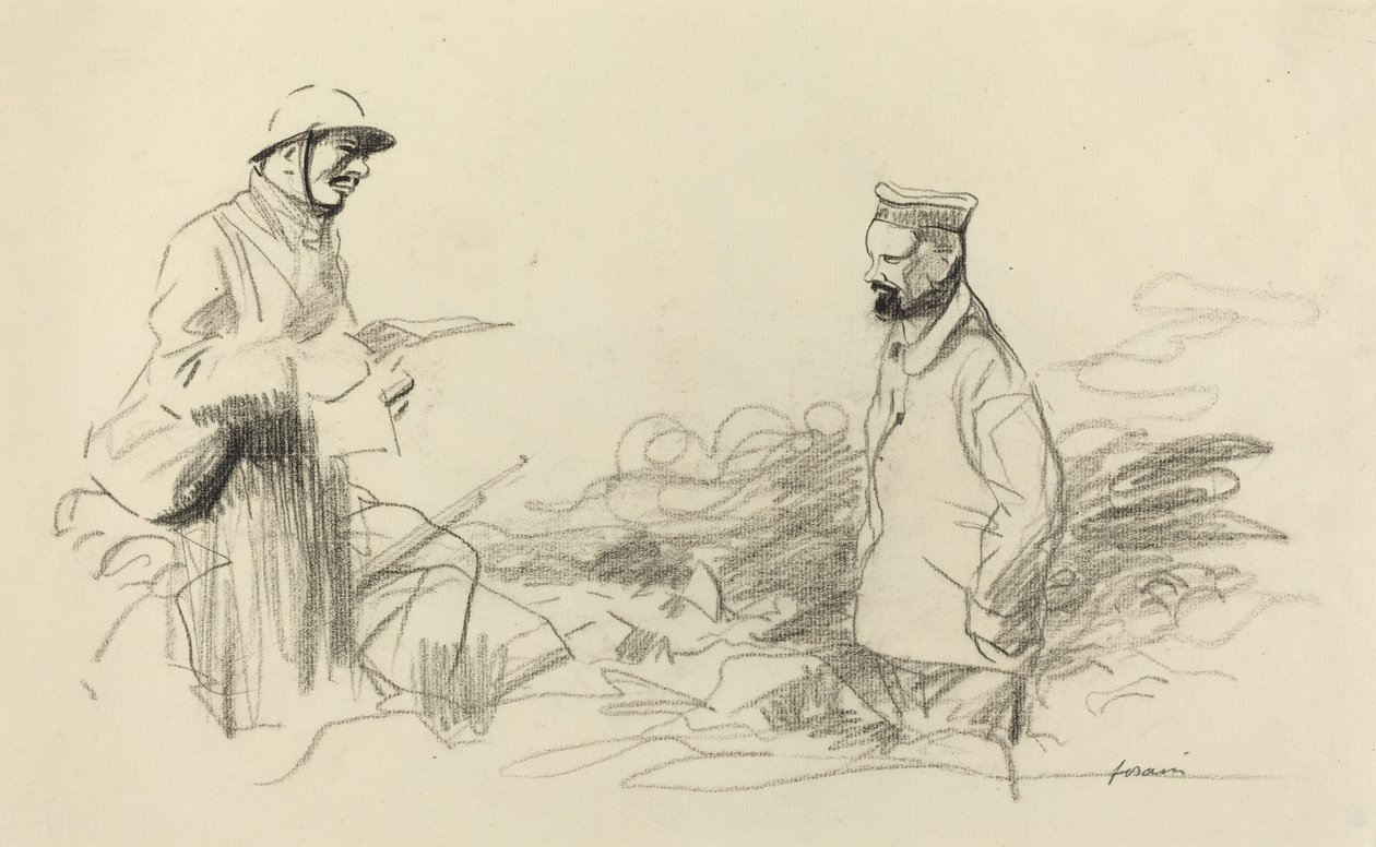 Poilu Erkent Duitse Soldaat door Jean Louis Forain