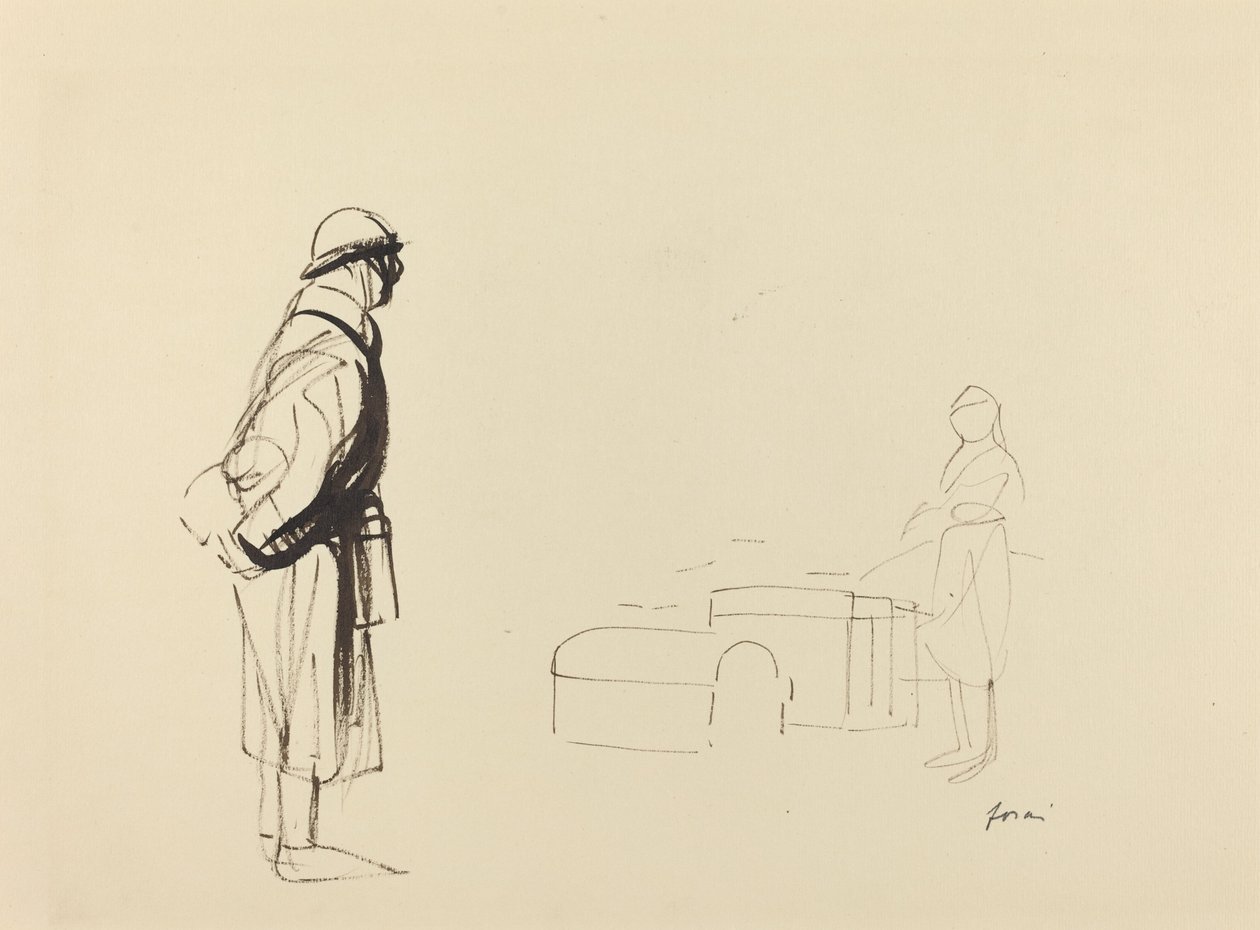 Poilu en verpleegster door Jean-Louis Forain