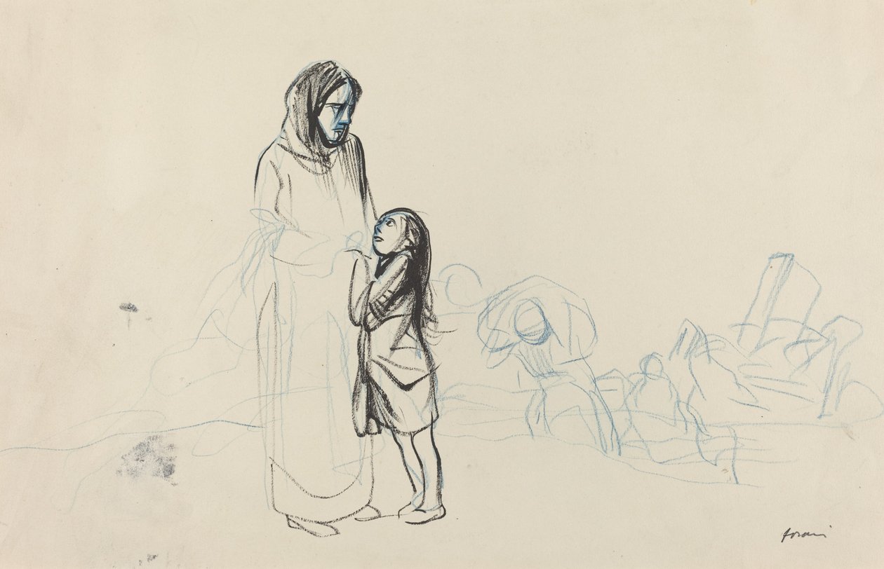 Vluchtelingen, ca. 1914-1919 door Jean Louis Forain