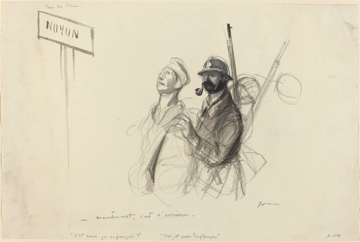 Sur le Rhin. -nu is het de achterkant. door Jean Louis Forain