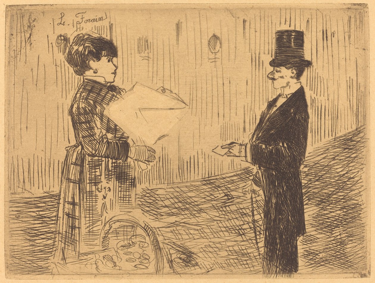 Het boeket door Jean-Louis Forain
