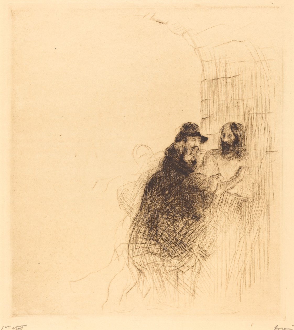 De ontmoeting onder de boog (tweede plaat) door Jean Louis Forain