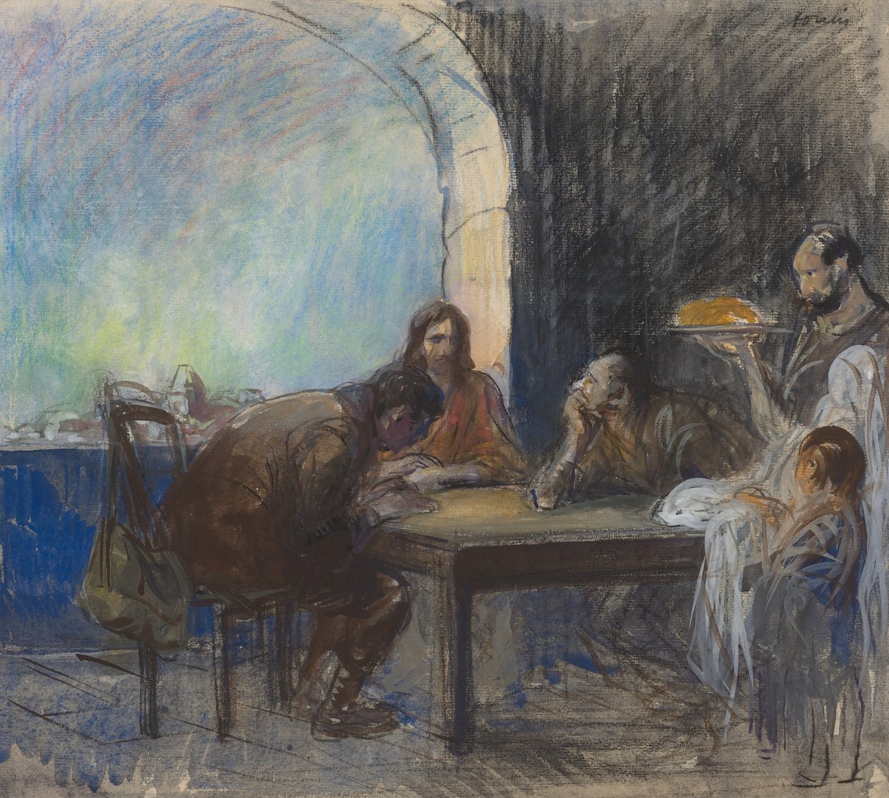Het avondmaal in Emmaüs (mogelijk ca. 1912-1913) door Jean Louis Forain