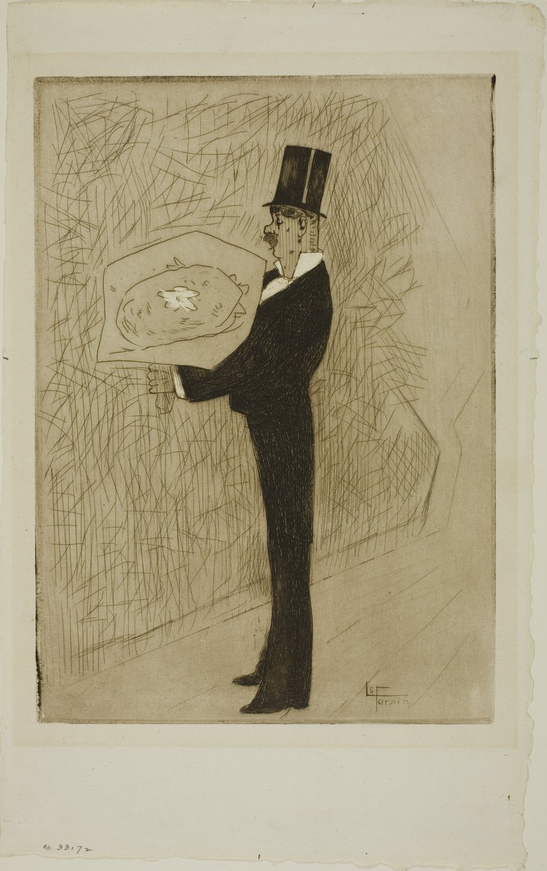 De dandy met een boeket door Jean-Louis Forain