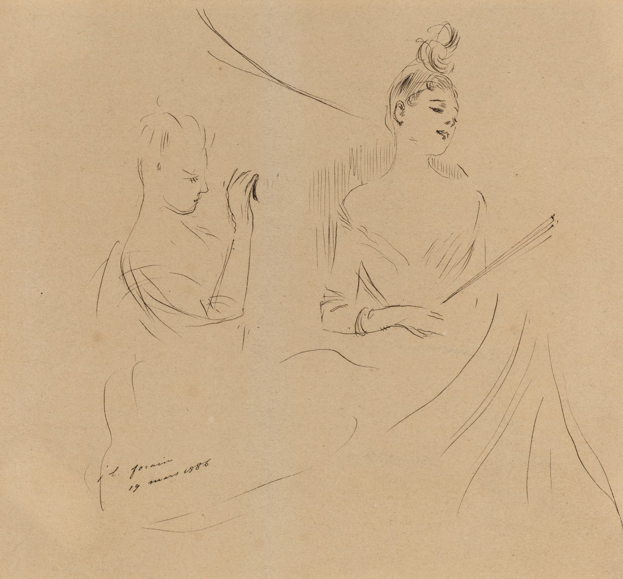 Twee Dames in een Loge, 1886 door Jean Louis Forain