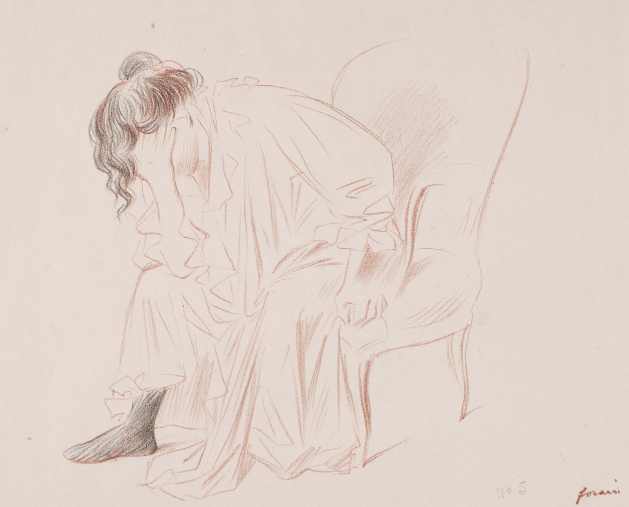 Zittende vrouw door Jean Louis Forain