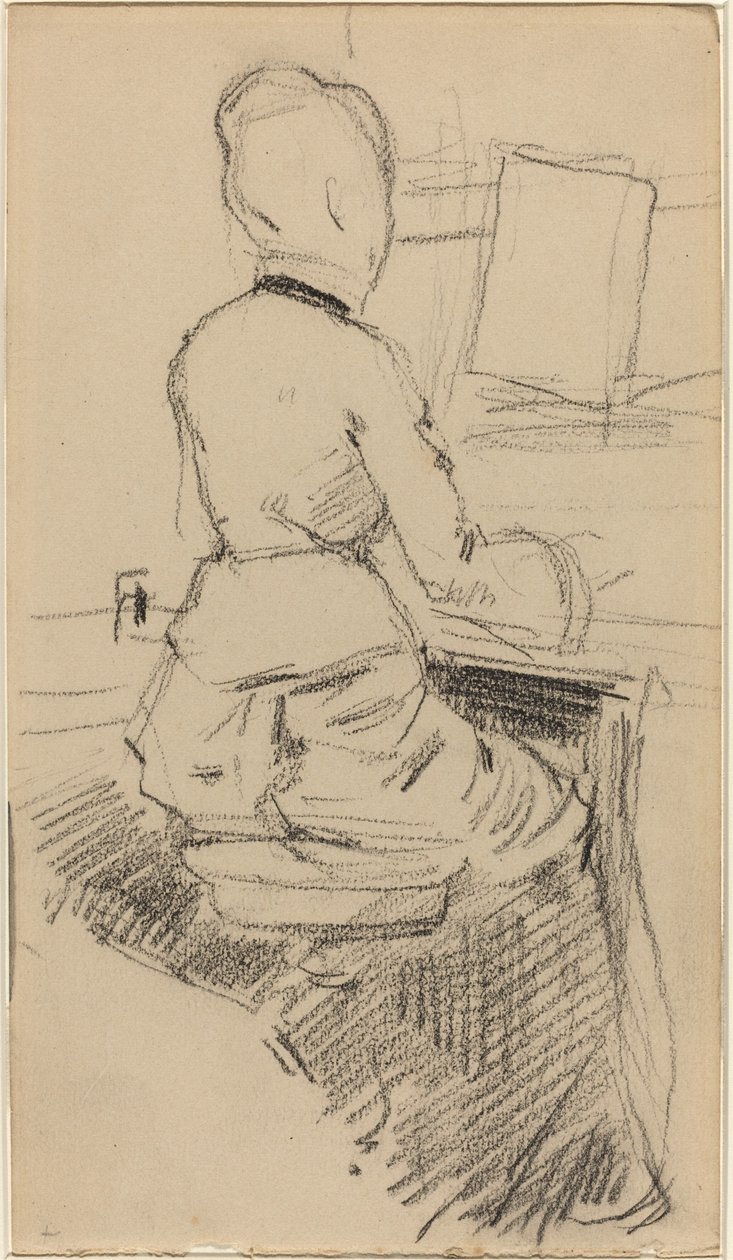 Jonge Vrouw Zittend aan een Piano [recto] door Jean Louis Forain