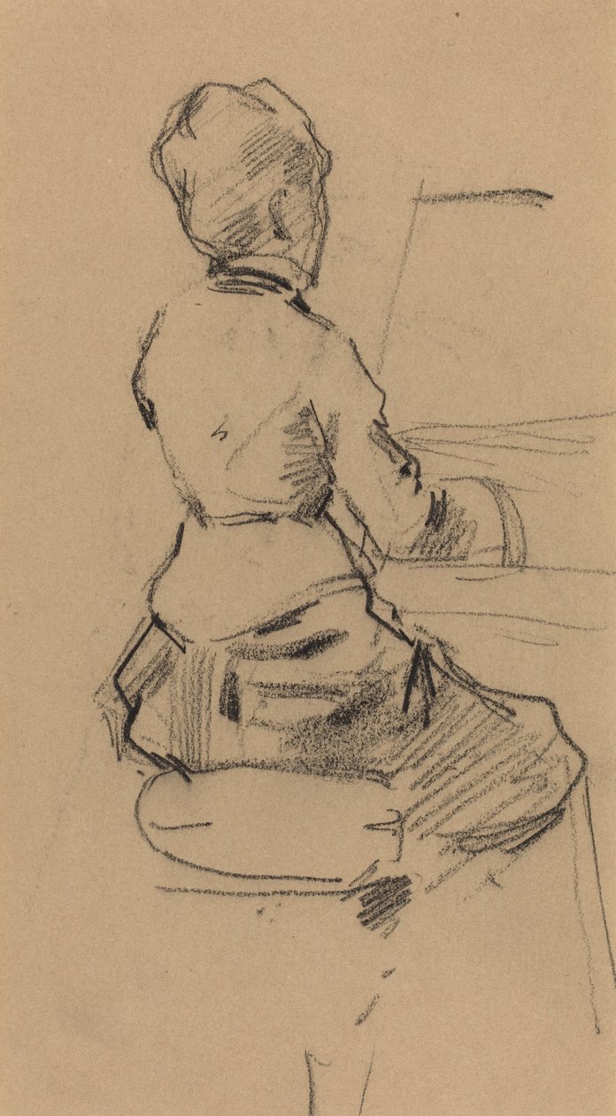 Jonge vrouw zittend aan een piano [verso], ca. 1890 door Jean Louis Forain