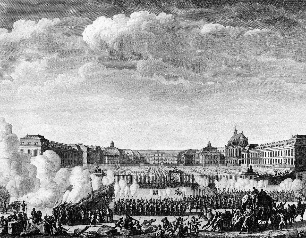 Franse revolutie: de koning beloofde op 6 oktober naar Parijs te komen door Jean Louis II (after) Prieur