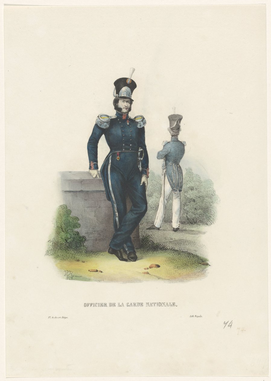 Officier van de Nationale Garde, 1828 door Jean Louis Van Hemelryck