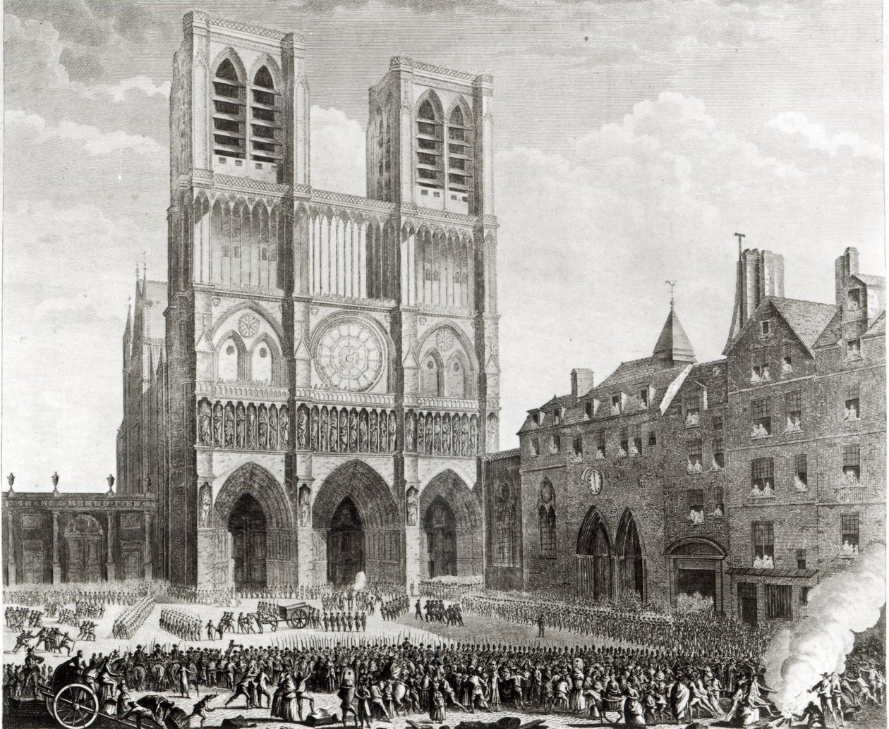 Thomas de Mahy (1744-90) Markies van Favras maakt eervolle amends voor Notre-Dame, gegraveerd door Pierre Gabriel Berthault (1737-1831) 1790 door Jean Louis the Younger Prieur