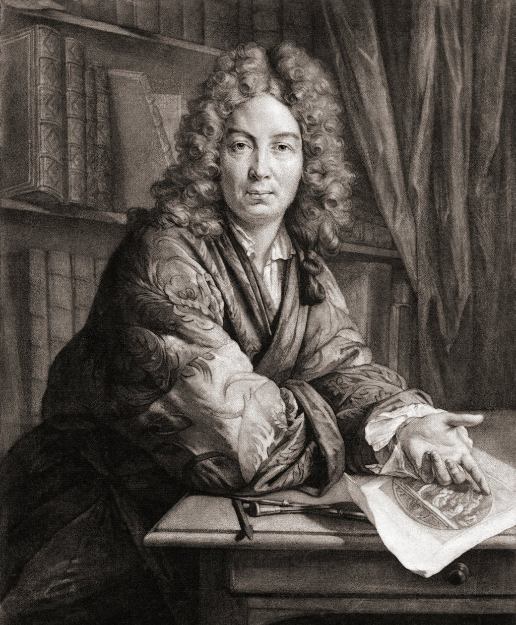 Portret van Bernard Picart, graveur (gravure) door Jean Marc (after) Nattier