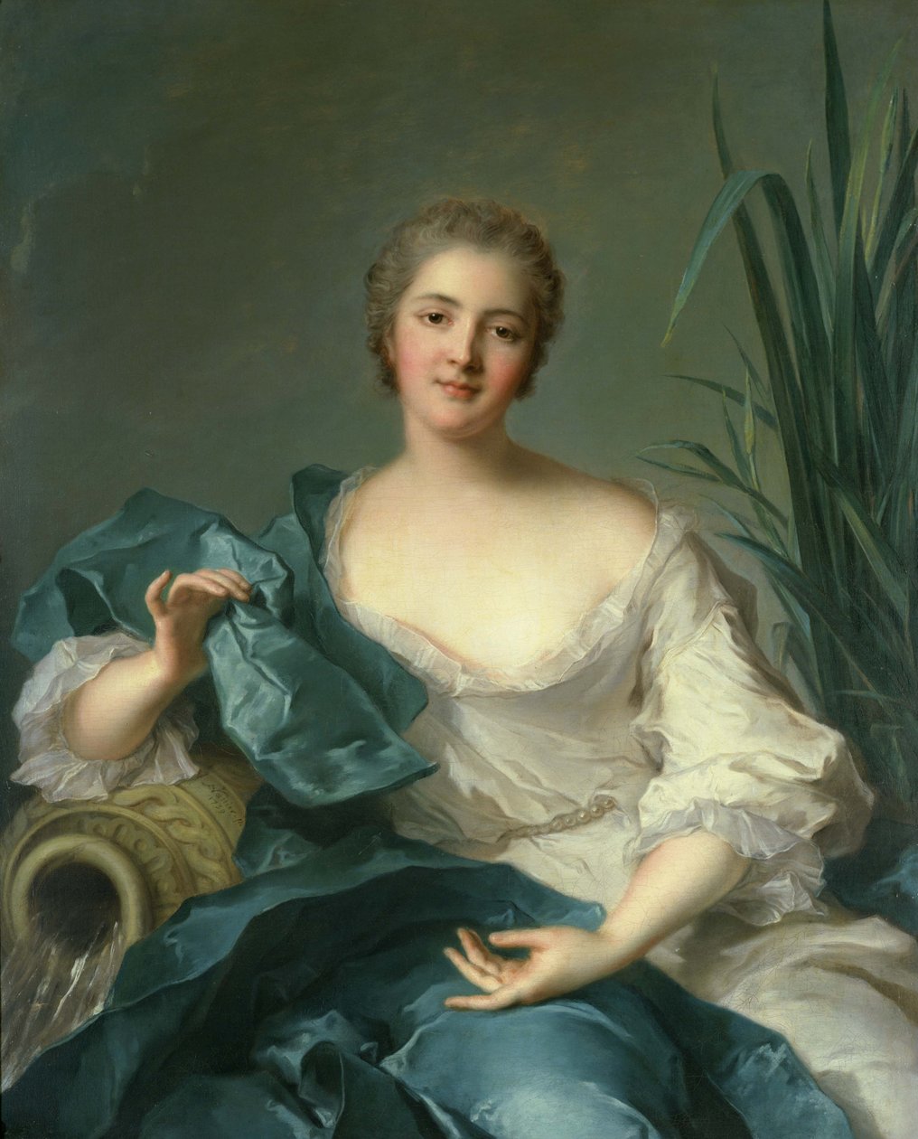 Portret van Madame Marie-Henriette Bertolo de Pleneuf. door Jean Marc Nattier