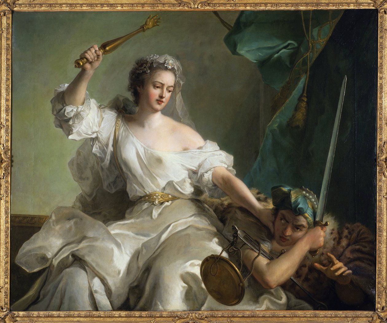 De gerechtigheid bestraft de onrechtvaardigheid, genaamd Madame Adelaide onder de trekken van de gerechtigheid door Jean Marc Nattier