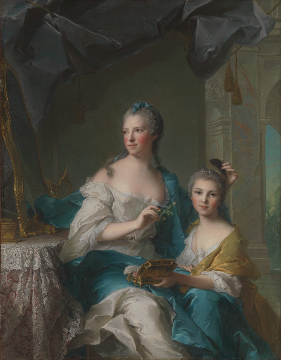 Madame Marsollier en haar dochter door Jean Marc Nattier