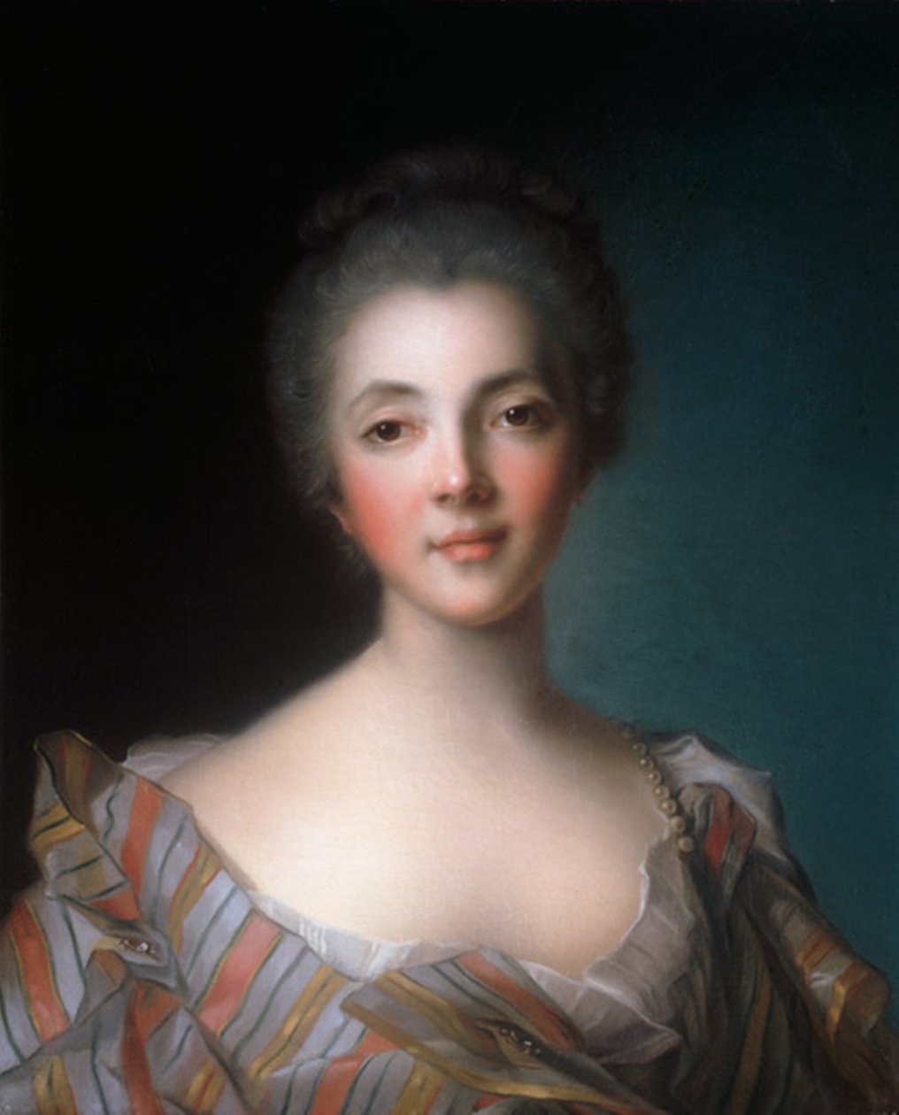 Portret van Louise Marie Madeleine de Fontaine-Dupin (1706-1799). door Jean Marc Nattier