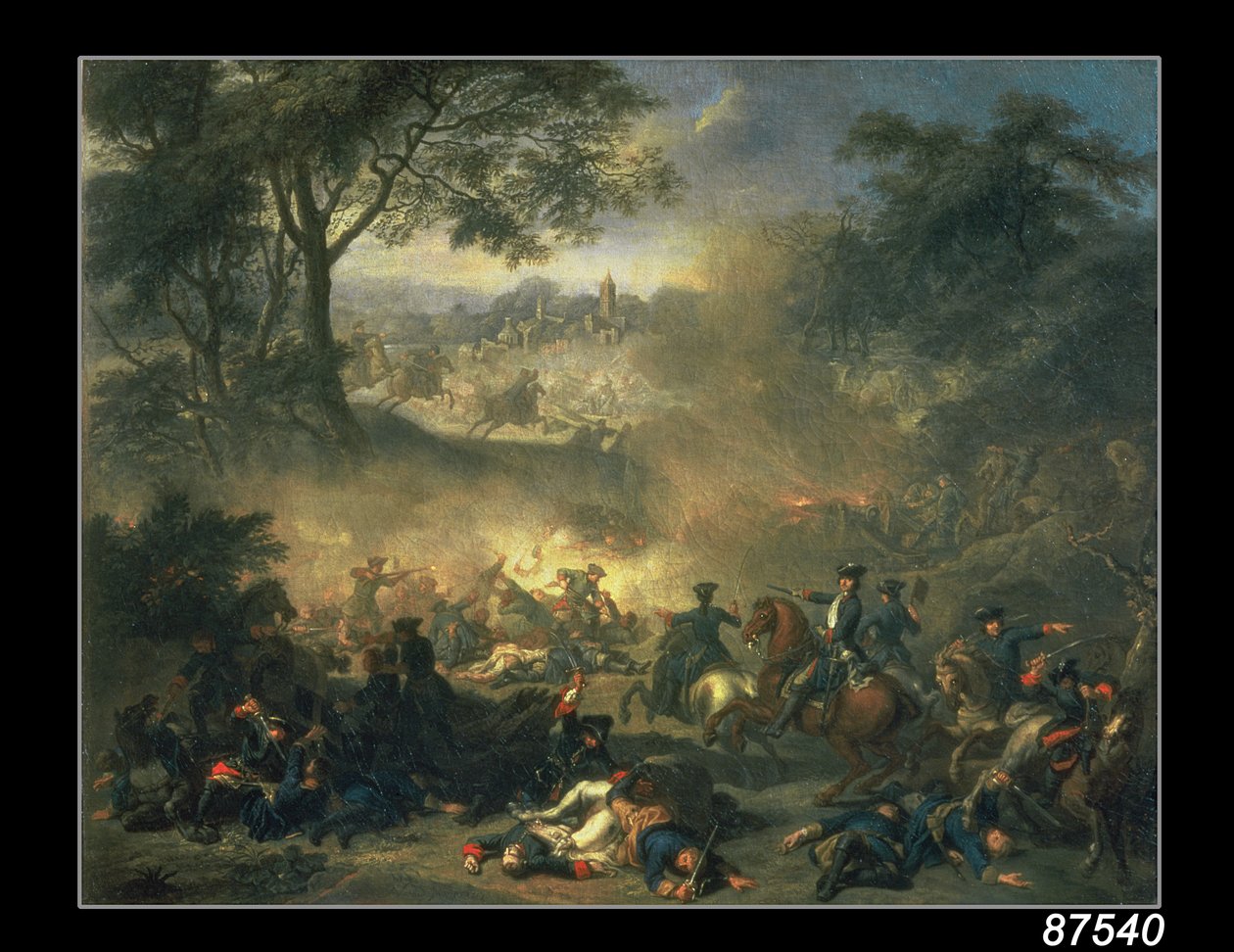 De slag bij Poltava in 1709, 1717 door Jean Marc Nattier