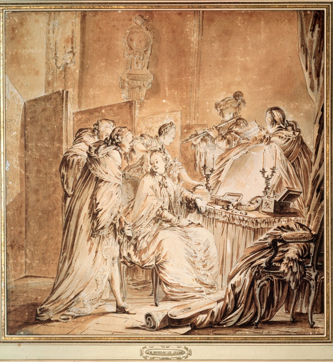 Voor het Kostuumfeest, 1762 door Jean Michel the Younger Moreau