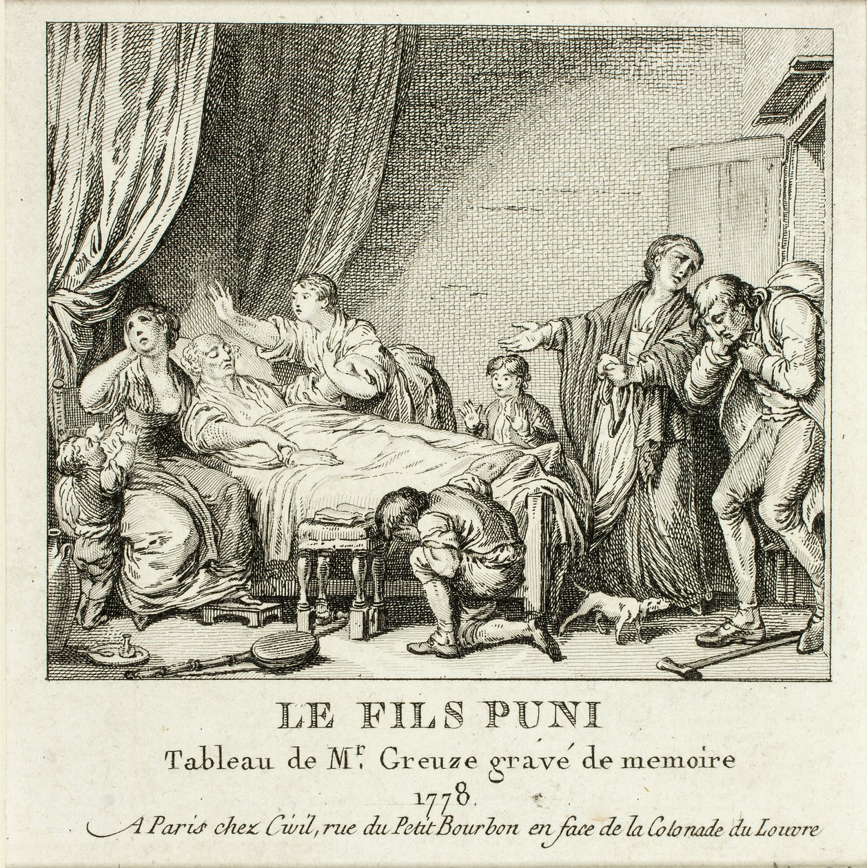 De gestrafte zoon door Jean Michel Moreau