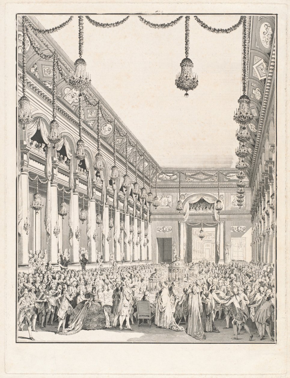 Het Koninklijk Feest - Feest Gegeven ter Gelegenheid van de Geboorte van Monseigneur de Dauphin, 21 januari 1782 door Jean Michel Moreau the Younger