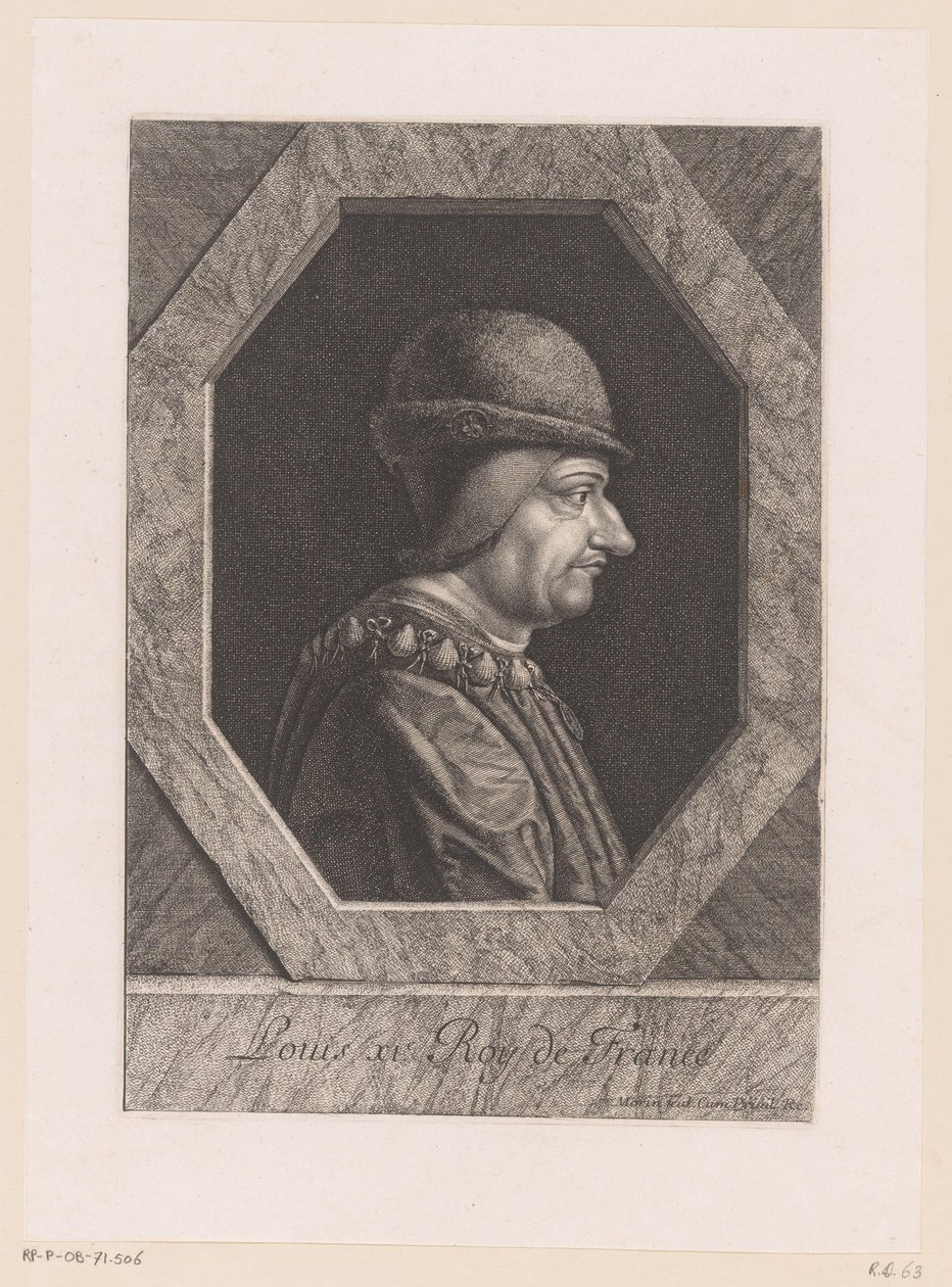 Portret van Lodewijk XI, koning van Frankrijk door Jean Morin