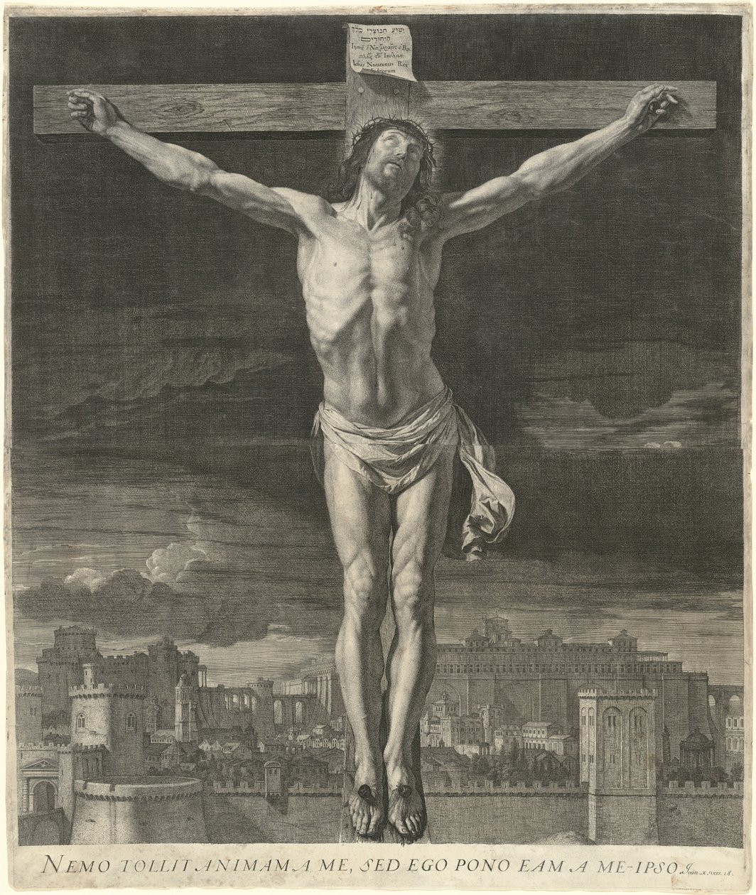 Christus stervend aan het kruis door Jean Morin, after Philippe de Champaigne