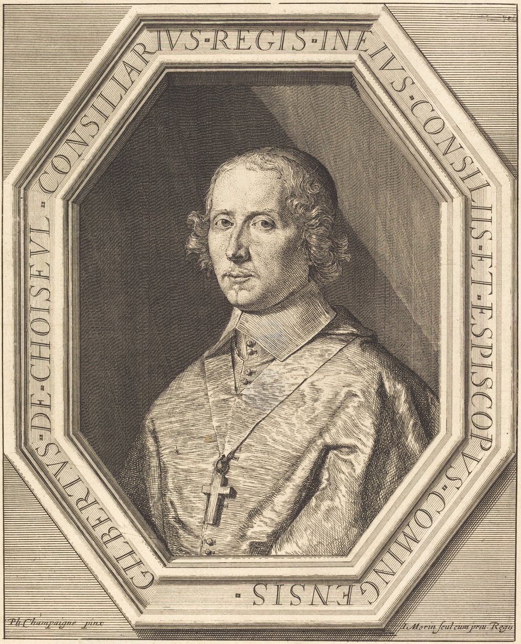 Gilbert de Choiseul du Plessis Praslin door Jean Morin after Philippe de Champaigne
