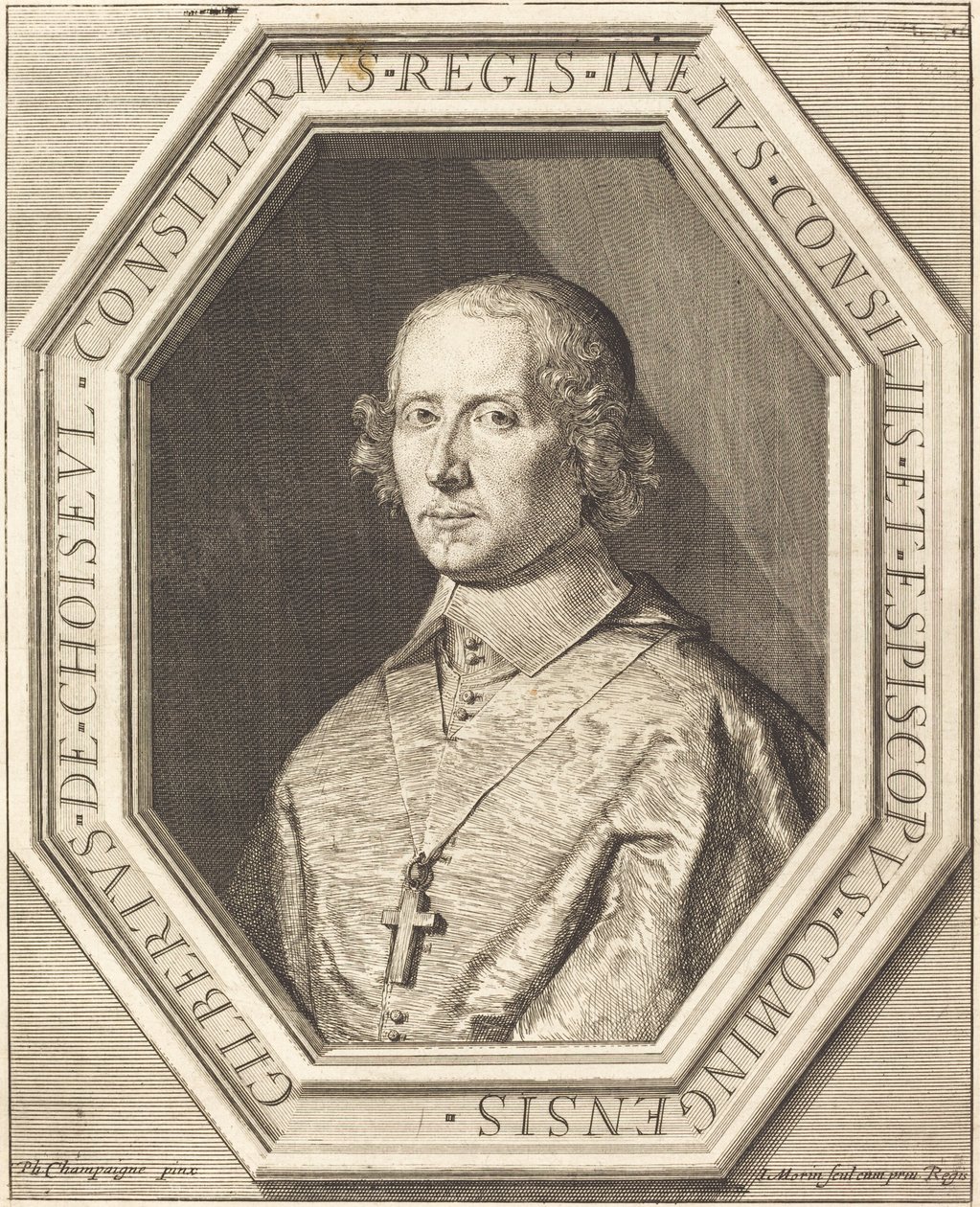 Gilbert de Choiseul du Plessis Praslin door Jean Morin after Philippe de Champaigne