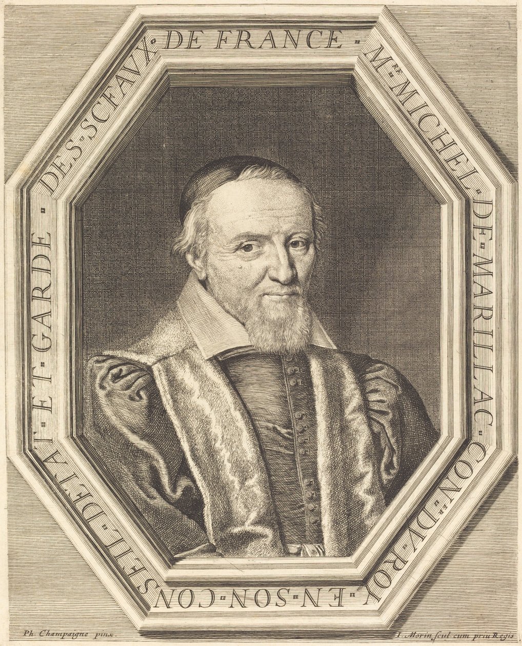 Michel de Marillac door Jean Morin after Philippe de Champaigne