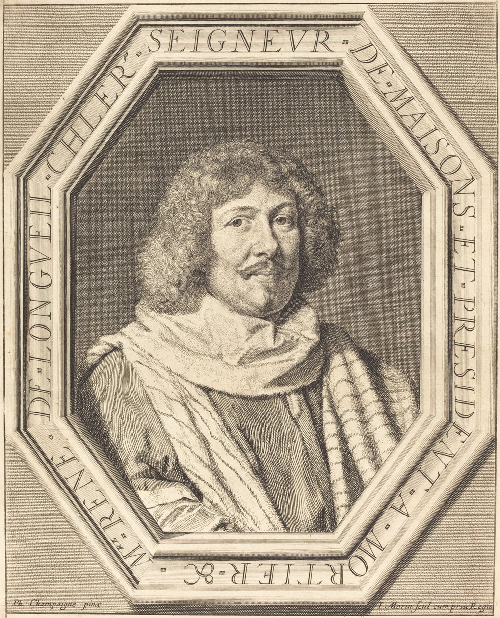 Rene de Longueil, markies de Maisons door Jean Morin after Philippe de Champaigne