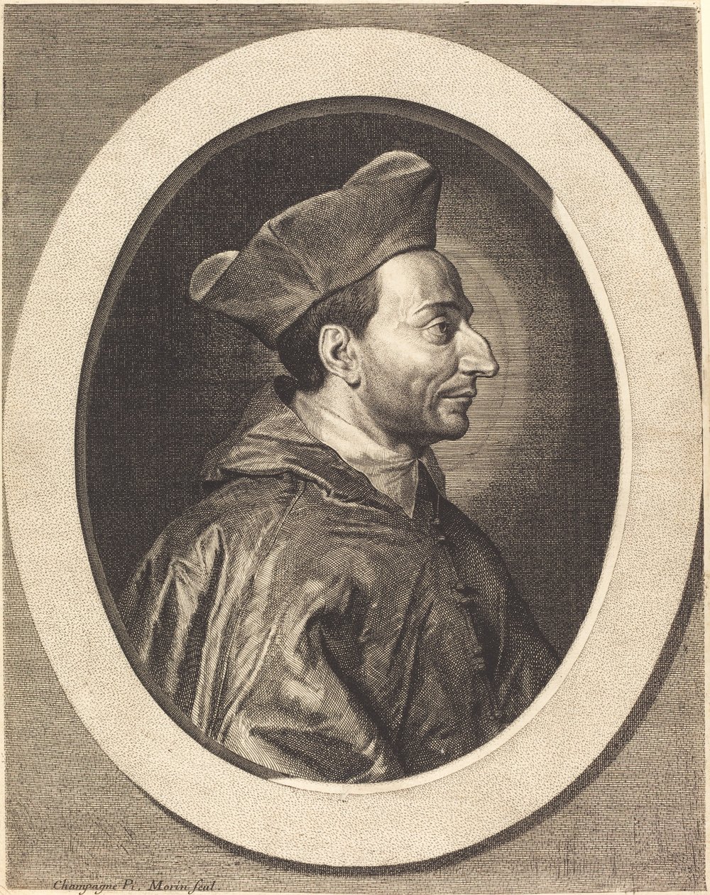 Sint Charles, kardinaal Borromeo door Jean Morin after Philippe de Champaigne