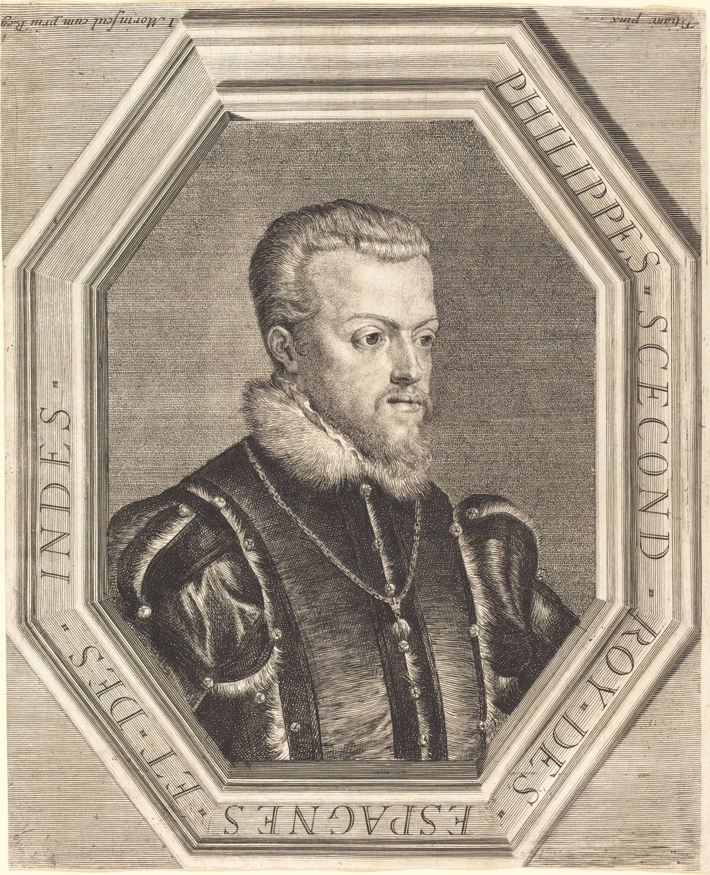 Filips II, Koning van Spanje door Jean Morin after Titian
