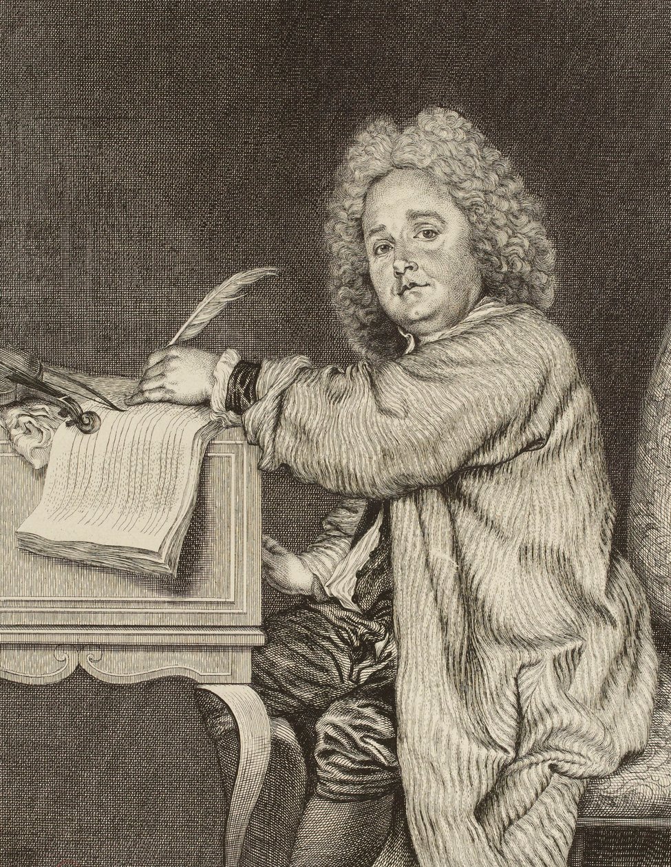 Portret van de Componist Jean-Féry Rebel door Jean Moyreau