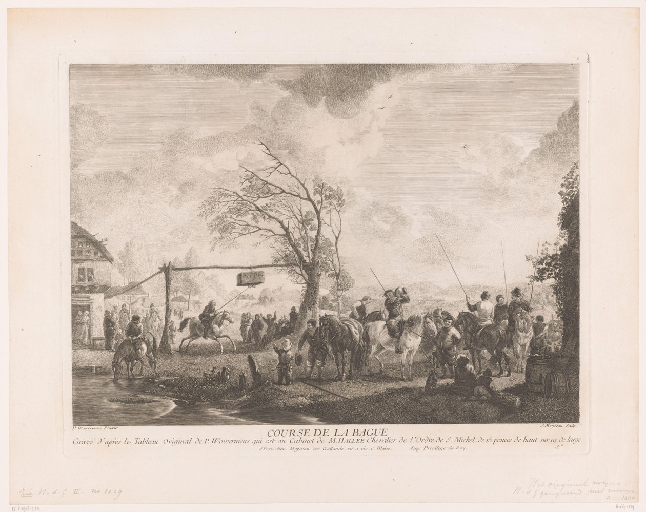 Ringsteken bij een dorpsherberg door Jean Moyreau