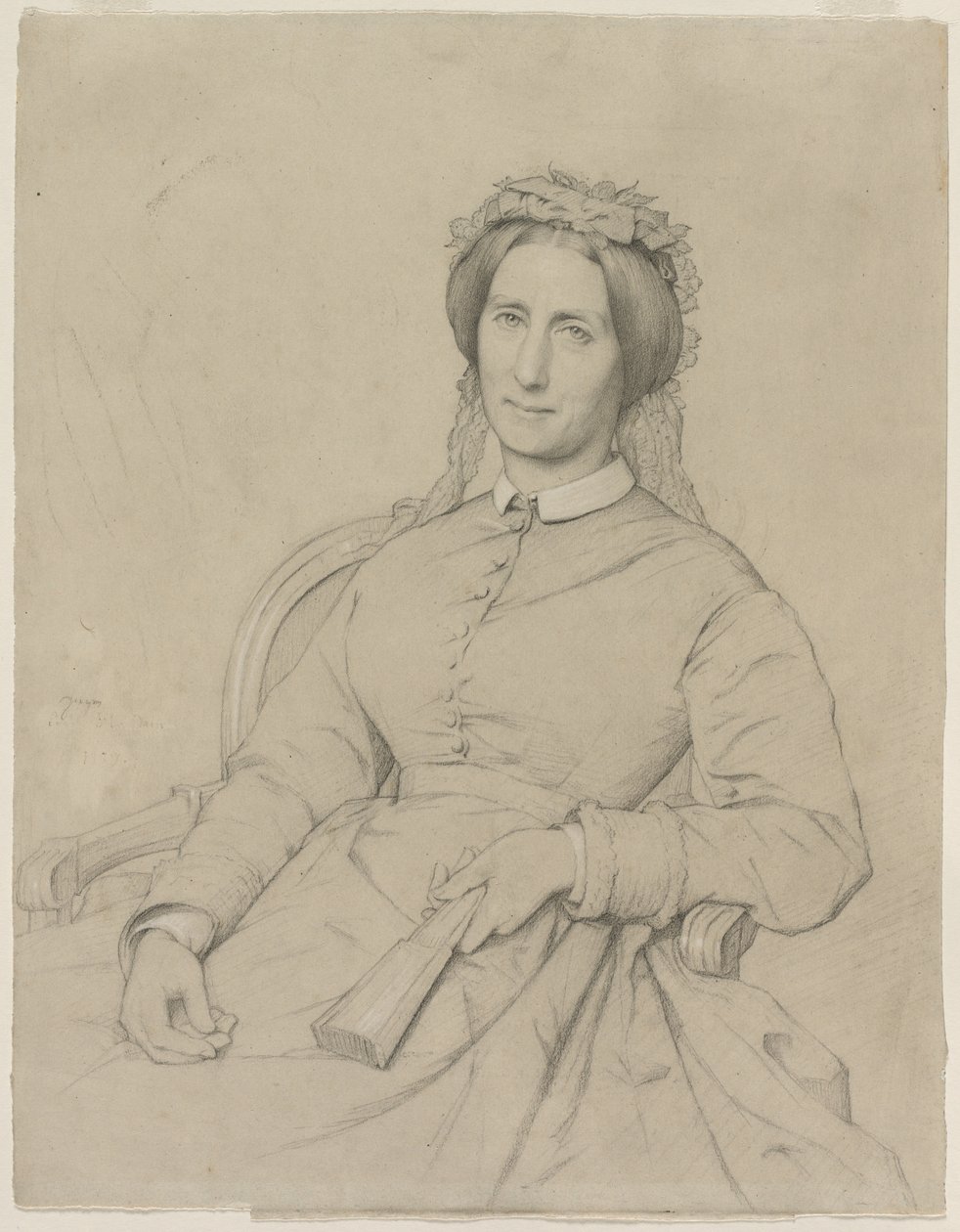 Madame Hippolyte Flandrin Aimée Ancelot, 1869 door Jean Paul Flandrin