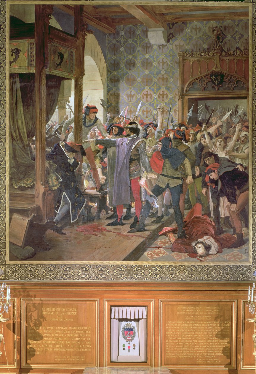 Etienne Marcel beschermt de Dauphin tegen de menigte in 1358 door Jean Paul Laurens