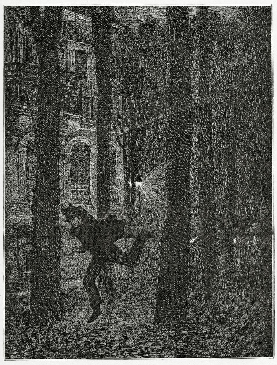 Vluchttende gevangene - illustratie uit Histoire d’un crime, 19e eeuw door Jean Paul Laurens