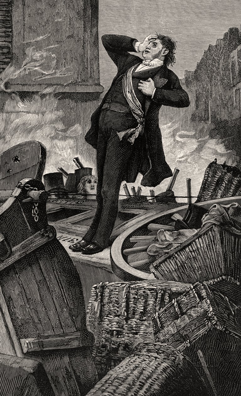 Dood van Baudin - illustratie uit Histoire d’un crime door Jean Paul Laurens