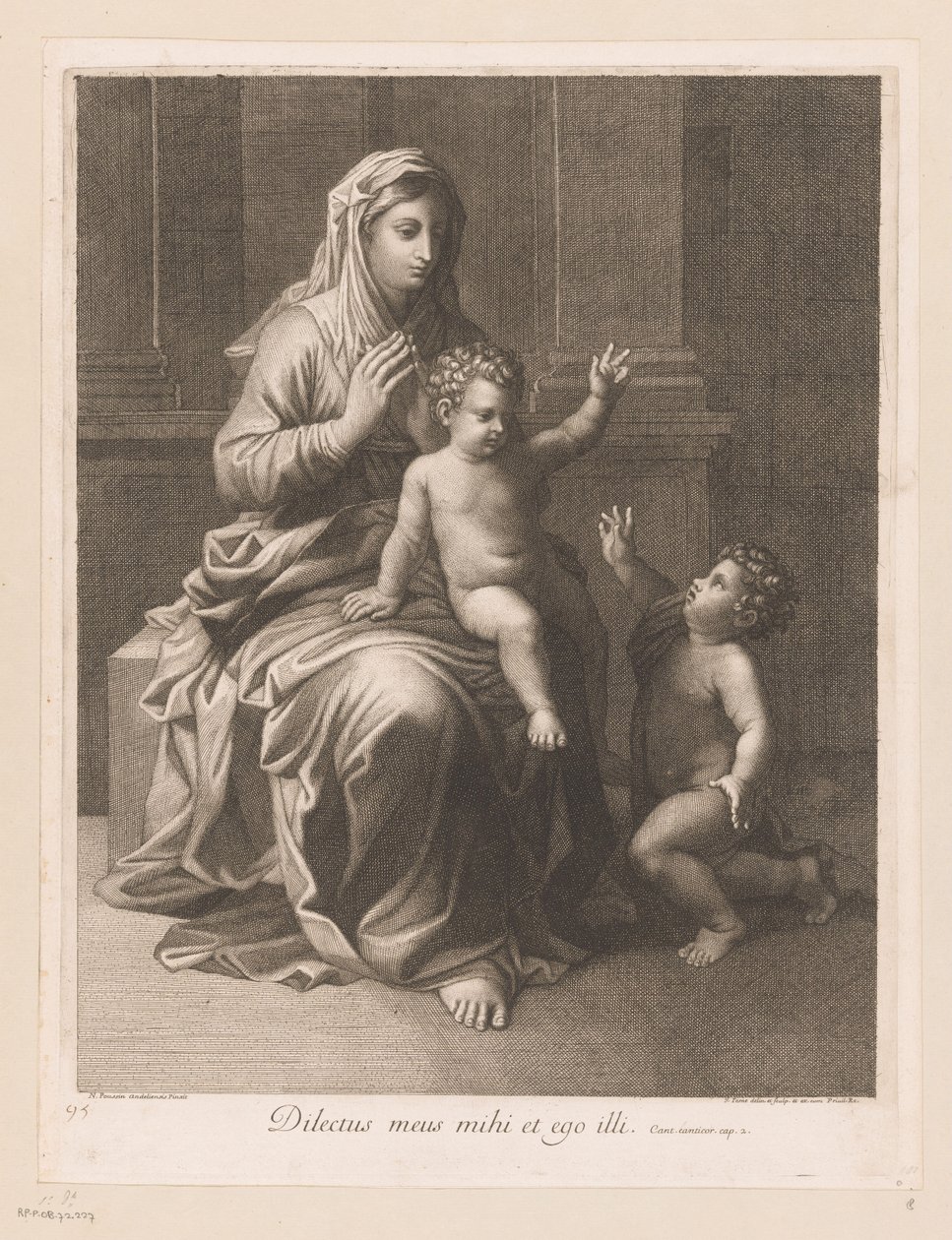 Maria met kind en Johannes de Doper door Jean Pesne